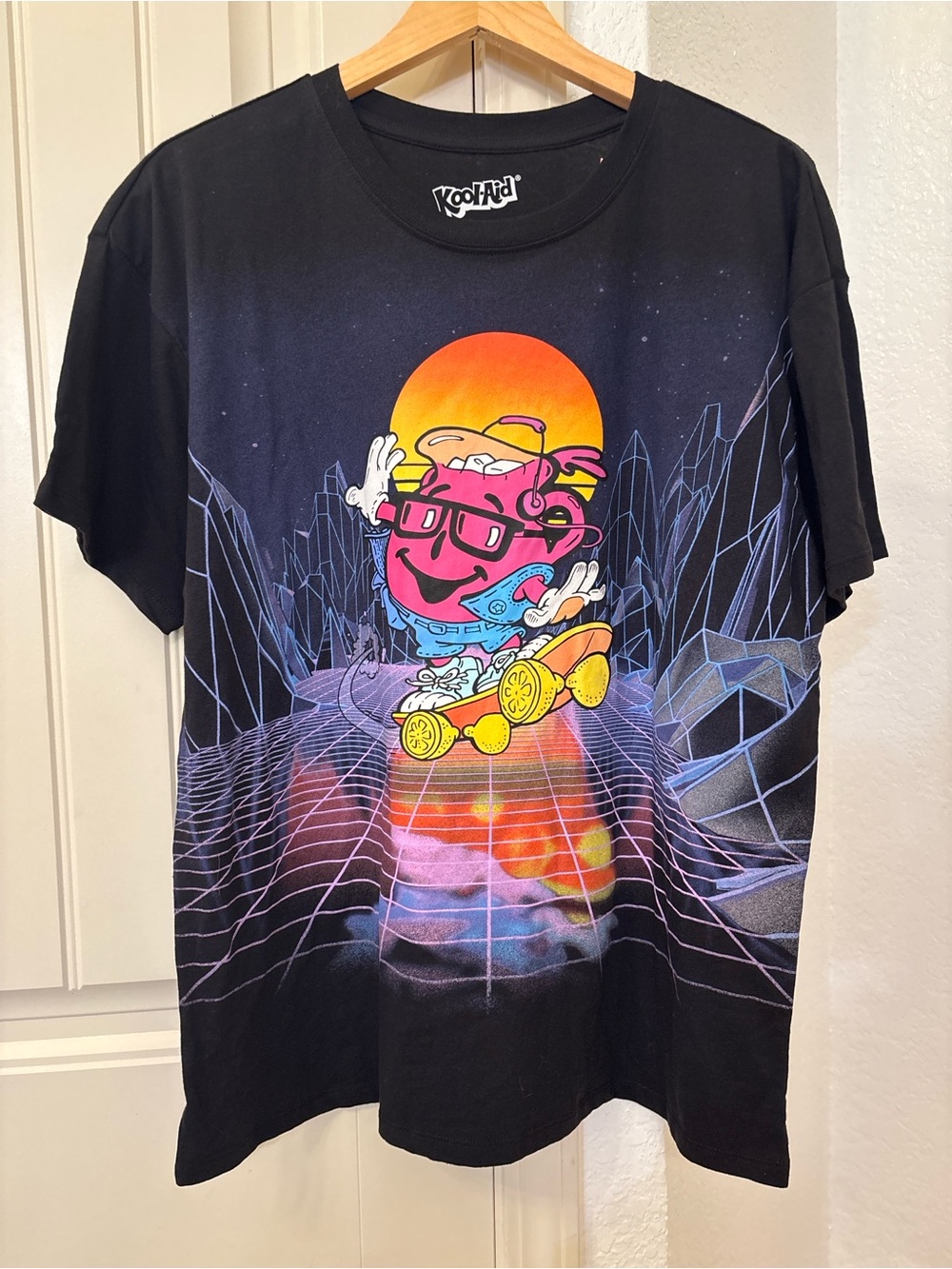 Kool-Aid Kool-Aid Man Retro Graphic Print Black Crew Neck T-Shirt‎ Men's M